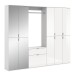 Garderoben-Set >Paterson< in weiß/weiß hochglanz - 213x193x34cm (BxHxT)