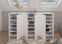 Sideboard >Paterson< in weiß/weiß hochglanz - 183x99x34cm (BxHxT)