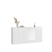 Sideboard >Paterson< in weiß/weiß hochglanz - 183x99x34cm (BxHxT)