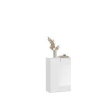 Kommode >Paterson< in weiß/weiß hochglanz - 98x97x34cm (BxHxT)