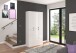 Garderobenschrank >Paterson< in weiß/weiß hochglanz - 61x193x34cm (BxHxT)