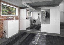 Schuhschrank >Paterson< in weiß/weiß hochglanz - 61x99x34cm (BxHxT)