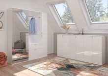 Schuhschrank >Paterson< in weiß/weiß hochglanz - 61x99x34cm (BxHxT)