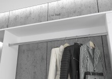 Kompaktgarderobe >Paterson< in weiß/weiß hochglanz - 121x62+3+14x34cm (BxHxT)