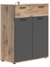 Schuhschrank >Mason< in nox oak/basalt grau - 90x104x37cm (BxHxT)