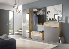 Schuhschrank >Mason< in nox oak/basalt grau - 90x104x37cm (BxHxT)