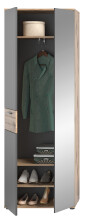 Garderobenschrank >Mason< in nox oak/basalt grau - 70x200x37cm (BxHxT)