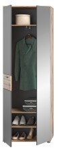 Garderobenschrank >Mason< in nox oak/basalt grau - 70x200x37cm (BxHxT)