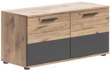 Sitzbank >Mason< in nox oak/basalt grau - 90x51x37cm (BxHxT)