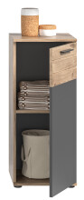 Unterschrank >Mason< in nox oak/basalt grau - 37x87x34cm (BxHxT)