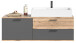 Waschtisch-Set >Mason< in nox oak/basalt grau - 140x62x46cm (BxHxT)