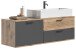 Waschtisch-Set >Mason< in nox oak/basalt grau - 140x62x46cm (BxHxT)