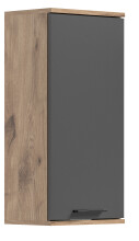 Hängeschrank >Mason< in nox oak/basalt grau - 37x77x24cm (BxHxT)