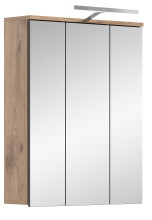 Spiegelschrank >Mason< in nox oak/spiegelglas - 60x77x18cm (BxHxT)