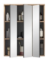 Spiegelschrank >Mason< in nox oak/spiegelglas - 60x77x18cm (BxHxT)