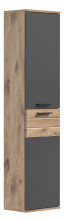 Hochschrank >Mason< in nox oak/basalt grau - 37x152x24cm (BxHxT)