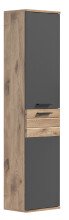 Hochschrank >Mason< in nox oak/basalt grau - 37x152x24cm (BxHxT)
