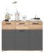 Kommode >Mason< in nox oak/basalt grau - 120x87x40cm (BxHxT)