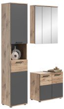 Badezimmer-Set >Mason< (3-teilig) in nox oak/basalt...