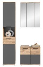 Badezimmer-Set >Mason< (3-teilig) in nox oak/basalt...