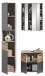 Badezimmer-Set >Mason< (3-teilig) in nox oak/basalt grau - 112x190x34cm (BxHxT)
