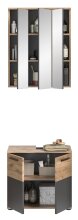 Badmöbel-Set >Mason< in nox oak/basalt grau - 60x190x34cm (BxHxT)