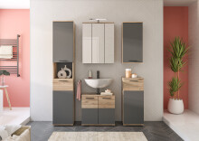 Badezimmer-Set >Mason< in nox oak/basalt grau - 164x190x34cm (BxHxT)
