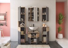 Badezimmer-Set >Mason< in nox oak/basalt grau - 164x190x34cm (BxHxT)