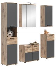 Badezimmer-Set >Mason< in nox oak/basalt grau -...