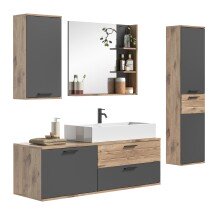 Badezimmer-Set >Mason< (4-teilig) in nox oak/basalt...
