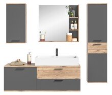Badezimmer-Set >Mason< (4-teilig) in nox oak/basalt...
