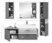 Badezimmer-Set >Mason< (4-teilig) in nox oak/basalt grau - 192x152x48cm (BxHxT)