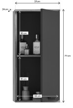 Badezimmer-Set >Mason< (3-teilig) in nox oak/basalt grau - 140x152x48cm (BxHxT)