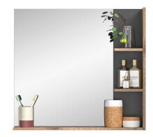 Badezimmer-Set >Mason< (3-teilig) in nox oak/basalt grau - 140x152x48cm (BxHxT)