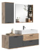 Badezimmer-Set >Mason< (3-teilig) in nox oak/basalt grau - 140x152x48cm (BxHxT)