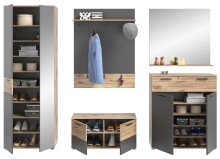 Garderoben-Set >Mason< in nox oak/basalt grau -...