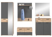 Garderoben-Set >Mason< in nox oak/basalt grau -...