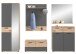 Garderoben-Set >Mason< in nox oak/basalt grau - 280x200x37cm (BxHxT)