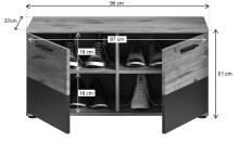Garderoben-Set >Mason< in nox oak/basalt grau - 175x200x37cm (BxHxT)