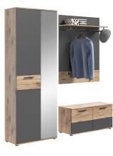 Garderoben-Set >Mason< in nox oak/basalt grau -...