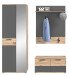 Garderoben-Set >Mason< in nox oak/basalt grau - 175x200x37cm (BxHxT)
