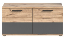 Garderoben-Set >Mason< in nox oak/basalt grau - 195x200x37cm (BxHxT)