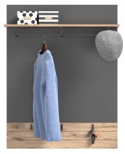 Garderoben-Set >Mason< in nox oak/basalt grau - 195x200x37cm (BxHxT)