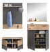 Garderoben-Set >Mason< in nox oak/basalt grau - 195x200x37cm (BxHxT)
