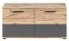 Garderoben-Set >Mason< in nox oak/basalt grau - 195x200x37cm (BxHxT)
