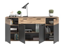 Sideboard >Mason< in nox oak/basalt grau - 200x91x40cm (BxHxT)