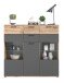 Highboard >Mason< in nox oak/basalt grau - 140x134x37cm (BxHxT)