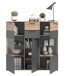 Highboard >Mason< in nox oak/basalt grau - 140x134x37cm (BxHxT)