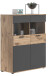 Vitrine >Mason< in nox oak/basalt grau - 110x122x37cm (BxHxT)