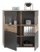 Vitrine >Mason< in nox oak/basalt grau - 110x122x37cm (BxHxT)